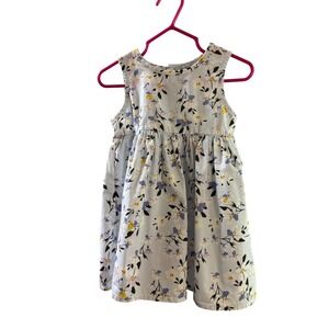 Mini Hop sweet Floral yellow blue baby girl Dress Sleeveless Casual Summer 24 mo